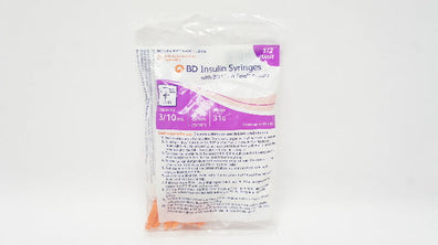 BD 328440 Insulin Syringes W/ BD Ultra Fine Ndle 1/2Unit 5/16inx31G - Pack of 10